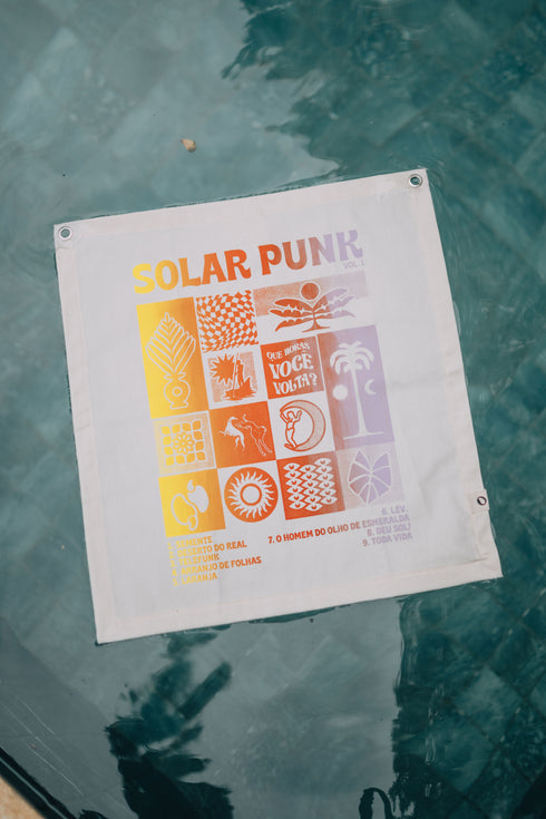 Bandeira Decorativa Agroecológica - Solar Punk - Entardecer