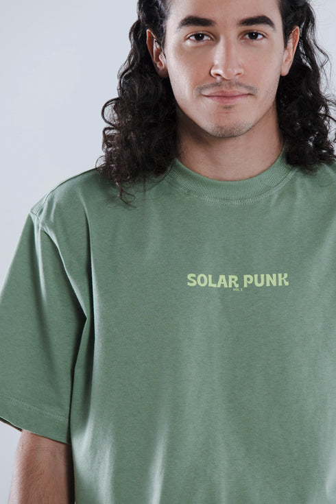 Camiseta Agroecológica Solar Punk Grama - Fit Oversized