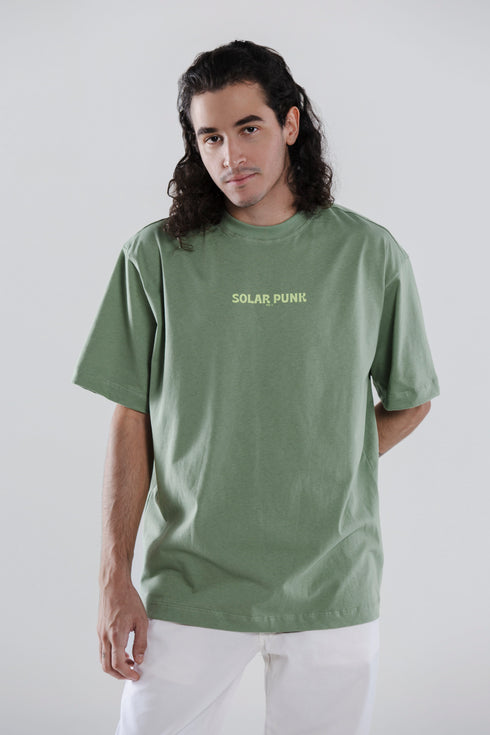 Camiseta Agroecológica Solar Punk Grama - Fit Oversized