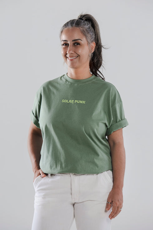 Camiseta Agroecológica Solar Punk Grama - Fit Oversized