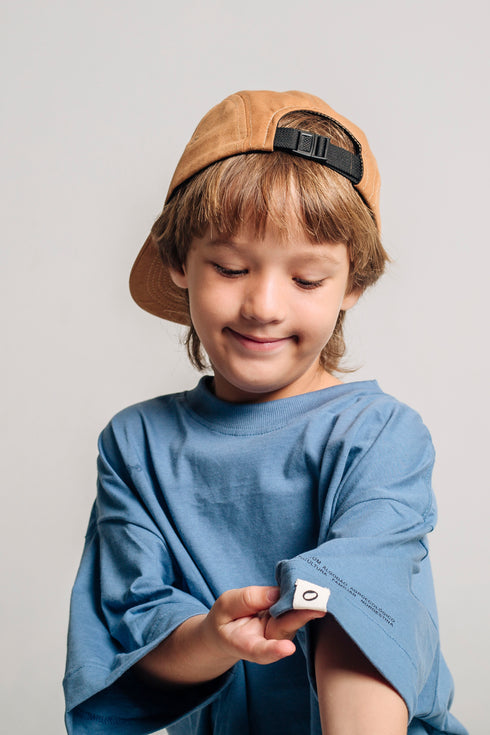 Camiseta Básica Agroecológica - Fit Cropped - Azul Jenipapo