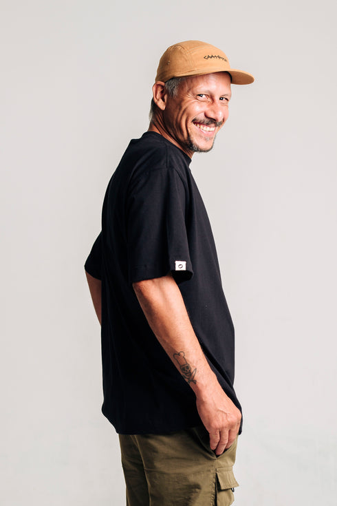 Camiseta Básica Agroecológica - Fit Oversized - Feijão Preto