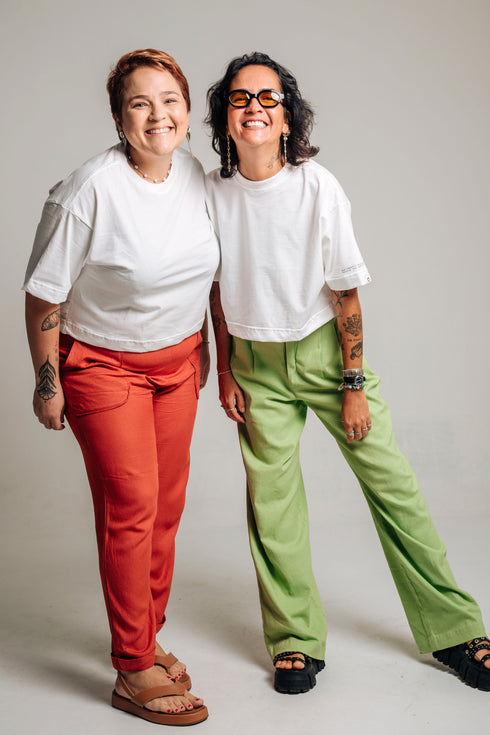 Camiseta Básica Agroecológica - Fit Cropped - Arroz Branco