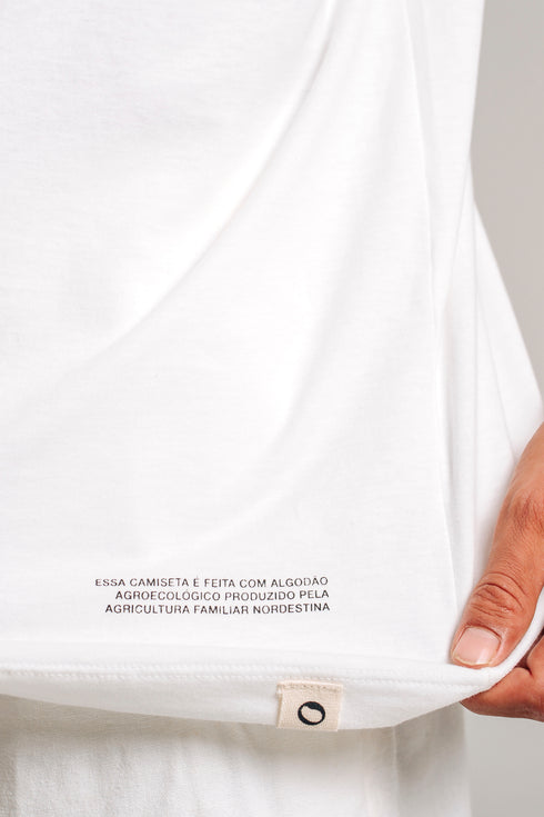 Camiseta Básica Agroecológica - Fit Regular - Arroz Branco