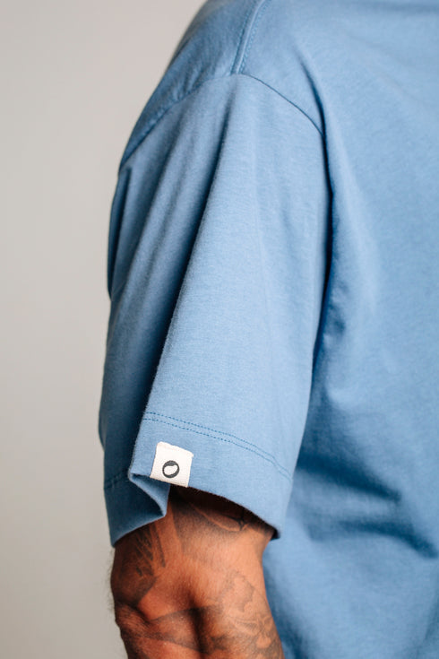 Camiseta Básica Agroecológica - Fit Oversized - Azul Jenipapo