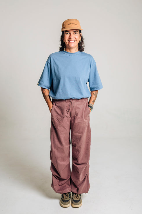 Camiseta Básica Agroecológica - Fit Oversized - Azul Jenipapo