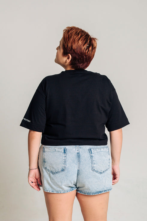 Camiseta Básica Agroecológica - Fit Cropped - Feijão Preto