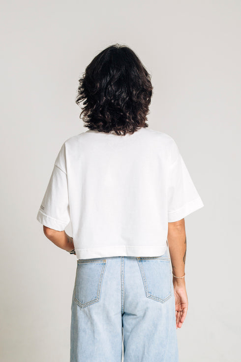 Camiseta Básica Agroecológica - Fit Cropped - Arroz Branco