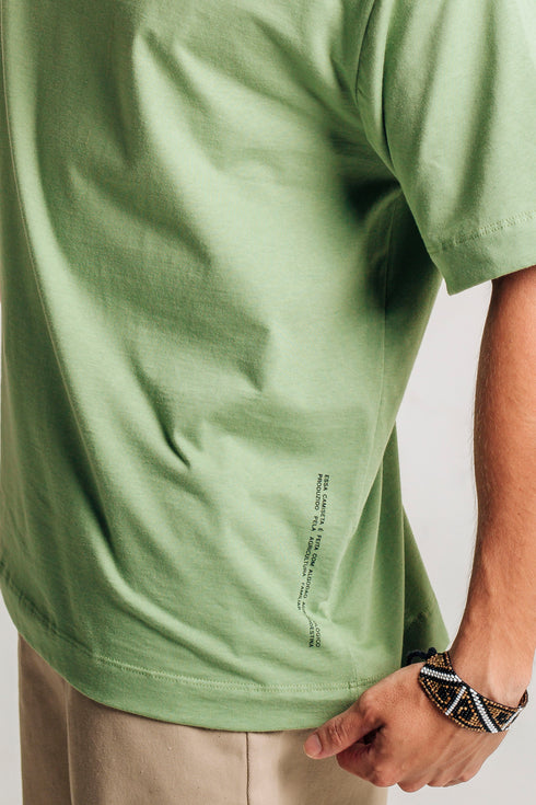 Camiseta Básica Agroecológica - Fit Oversized - Verde Ervilha