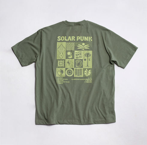 Camiseta Agroecológica Solar Punk Grama - Fit Oversized