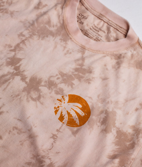 Camiseta Agroecológica Quintal Tie-dye Urucum e Angico - Fit Oversized