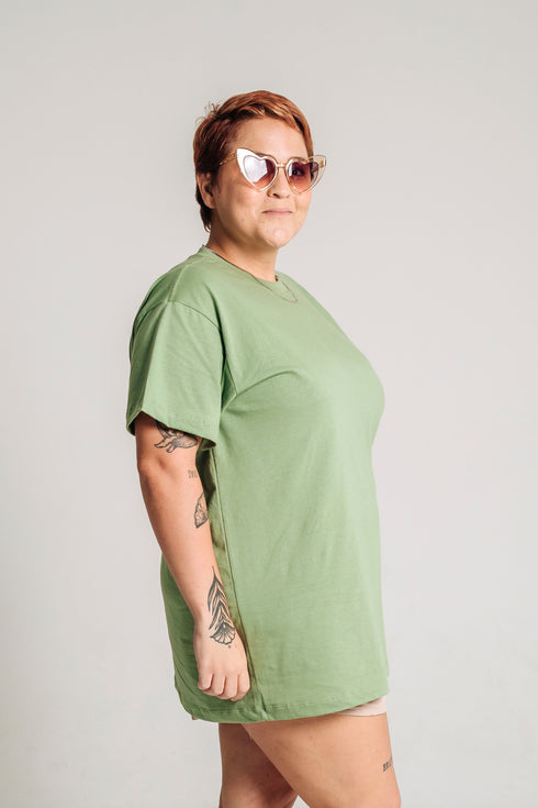 Camiseta Básica Agroecológica - Fit Regular - Verde Ervilha