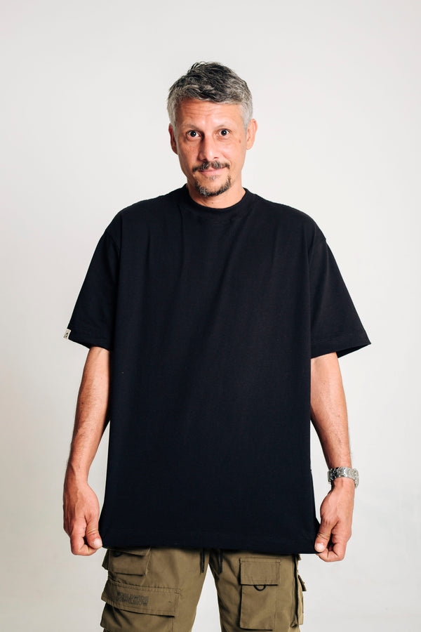 Camiseta Básica Agroecológica - Fit Oversized - Feijão Preto