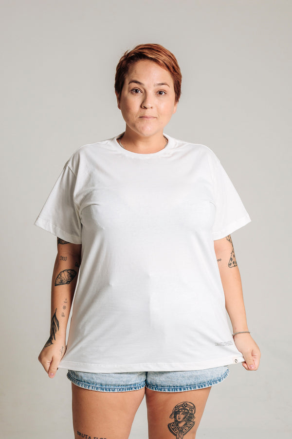 Camiseta Básica Agroecológica - Fit Regular - Arroz Branco