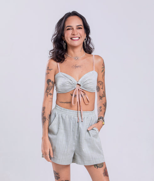 Shorts Agroecológico Tibau – Cor Verde Abobrinha