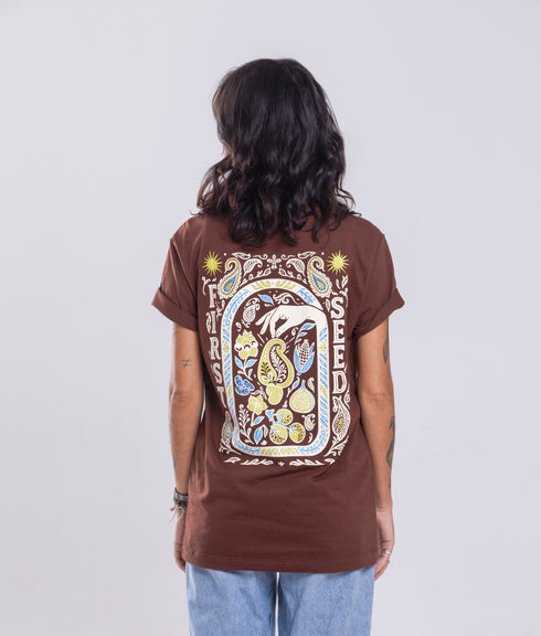 Camiseta Agroecológica Soil To Soul – Cor Marrom Macaxeira – Fit Regular