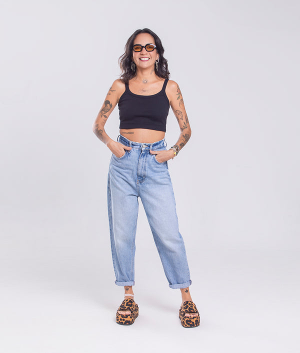 Top Canelado Básico Agroecológico - Cor Feijão Preto