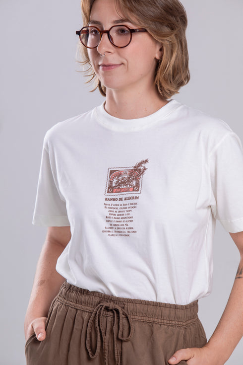 Camiseta Agroecológica Abre Caminhos – Cor Off White Arroz Branco – Fit Regular