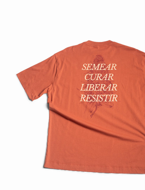 Camiseta Agroecológica Sativa – Cor Laranja Batata Doce – Fit Oversized