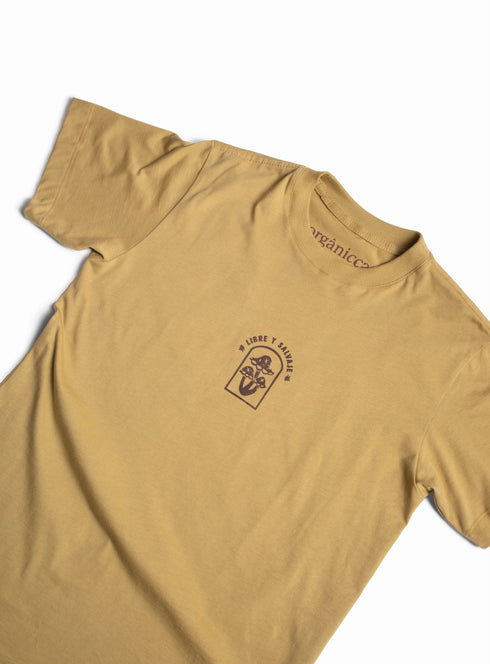 Camiseta Agroecológica Libre y Salvage – Cor Amarelo Gengibre – Fit Regular