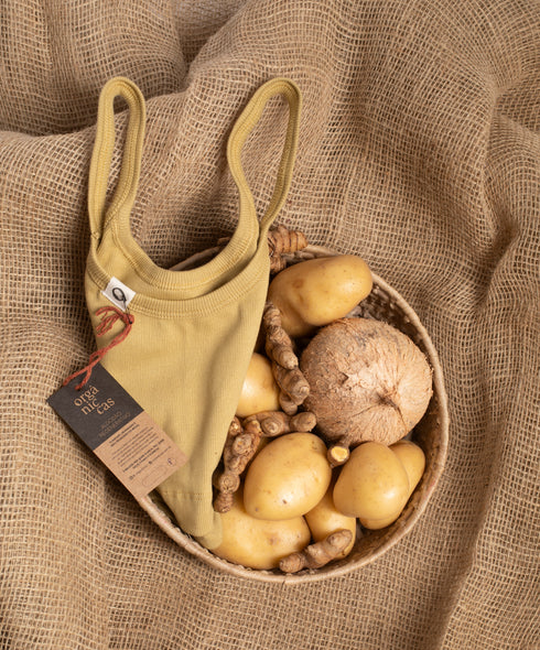 Top Canelado Básico Agroecológico - Cor Amarelo Gengibre