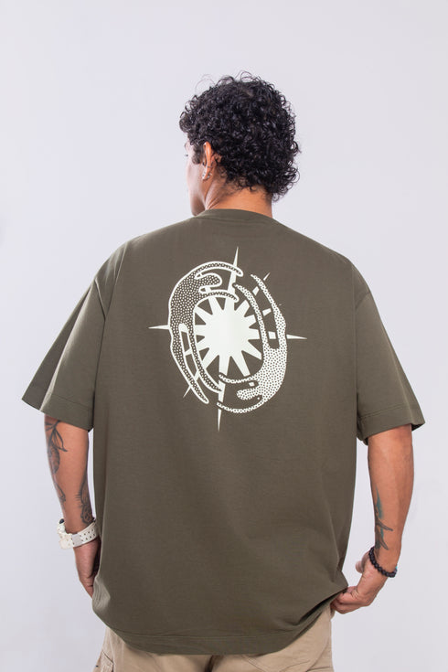 Camiseta Agroecológica Grounded Mind – Cor Verde Couve – Fit Oversized