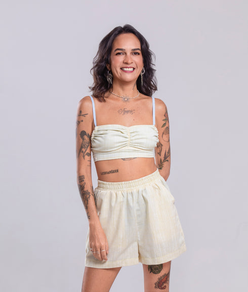 Top Agroecológico Pipa – Cor Amarelo/Azul