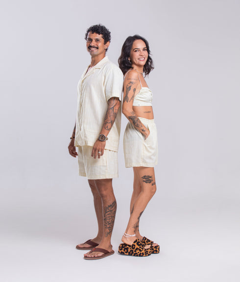 Shorts Agroecológico Tibau – Cor Amarelo Couve-Flor