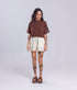 Camiseta Básica Agroecológica - Fit Cropped - Marrom Macaxeira