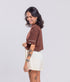 Camiseta Básica Agroecológica - Fit Cropped - Marrom Macaxeira