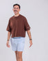 Camiseta Básica Agroecológica - Fit Cropped - Marrom Macaxeira