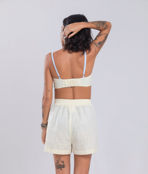 Shorts Agroecológico Tibau – Cor Amarelo Couve-Flor