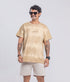 Camiseta Agroecológica Pense Como Quem Cultiva – Tie Dye Natural – Fit Regular