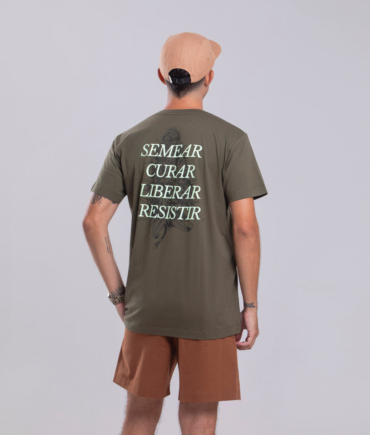 Camiseta Agroecológica Sativa – Cor Verde Couve – Fit Regular