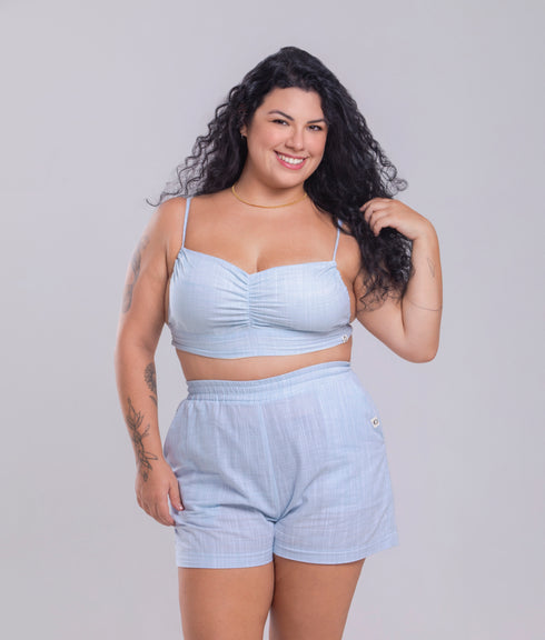 Shorts Agroecológico Tibau – Cor Azul Clitória