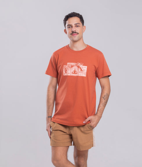Camiseta Agroecológica Grounded Mind – Cor Laranja Batata Doce – Fit Regular