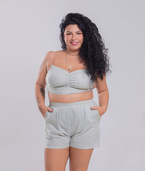 Shorts Agroecológico Tibau – Cor Verde Abobrinha