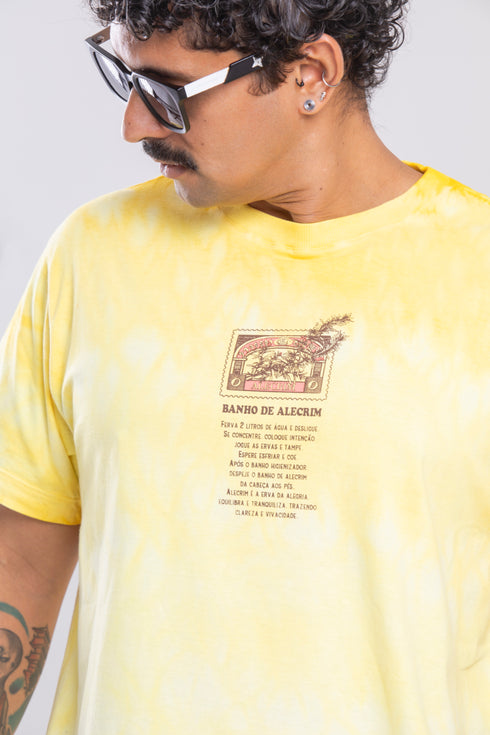 Camiseta Agroecológica Banho de Alecrim – Tie Dye Natural – Fit Regular