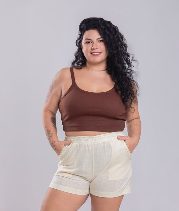 Top Básico Agroecológico - Cor Marrom Macaxeira