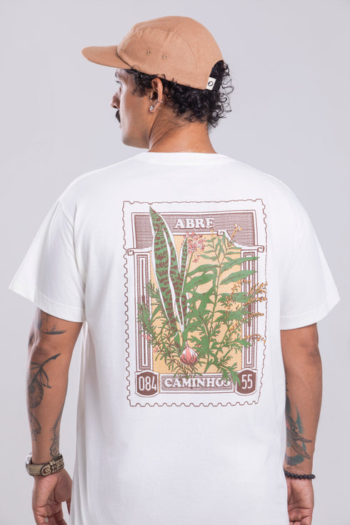 Camiseta Agroecológica Abre Caminhos – Cor Off White Arroz Branco – Fit Regular