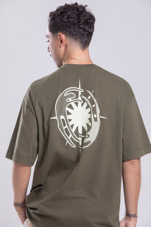 Camiseta Agroecológica Grounded Mind – Cor Verde Couve – Fit Oversized