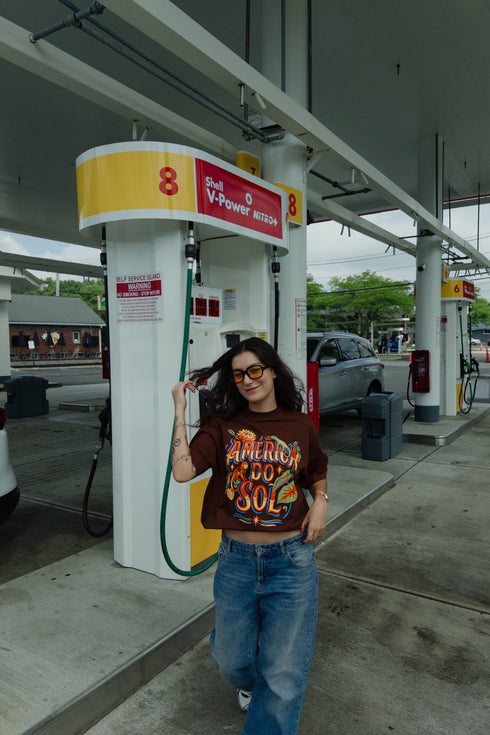Camiseta América do Sol — Oversized | Marrom Macaxeira