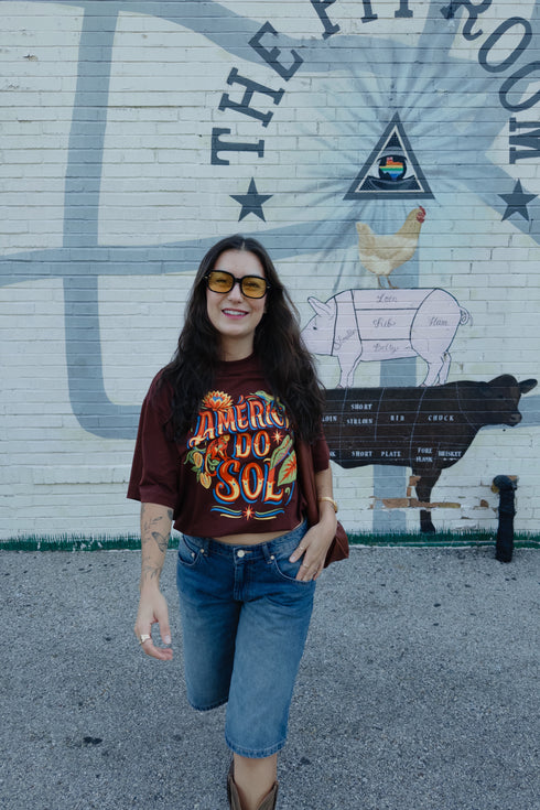 Camiseta América do Sol — Oversized | Marrom Macaxeira