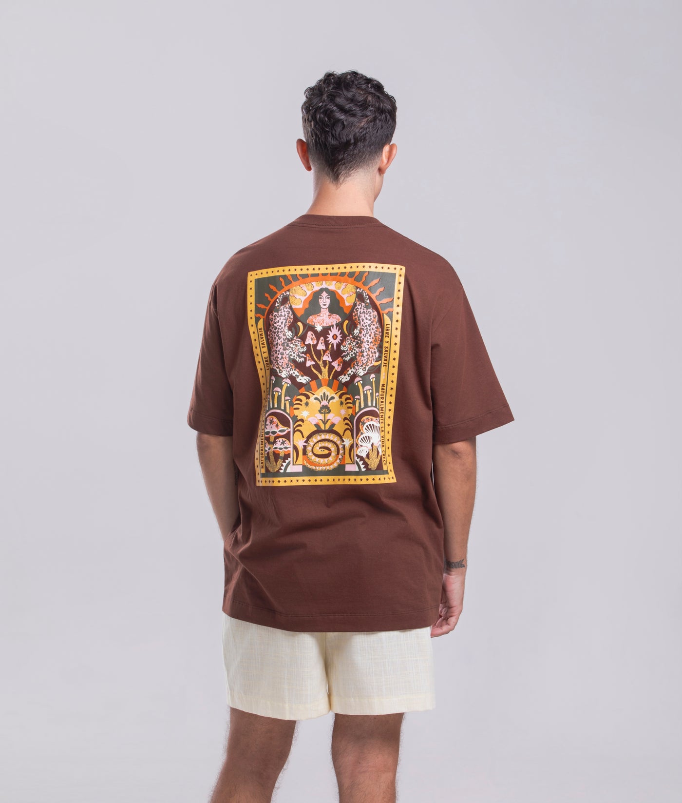 Camiseta Agroecológica Libre e Salvage – Cor Marrom Macaxeira – Fit Oversized
