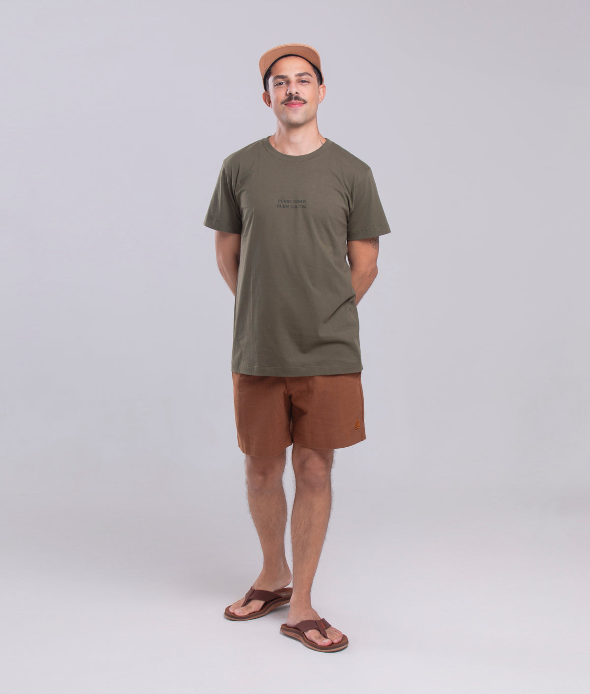 Camiseta Agroecológica Sativa – Cor Verde Couve – Fit Regular
