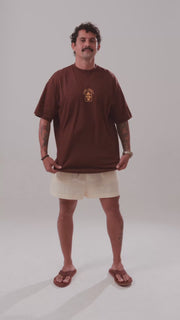 Camiseta Agroecológica Libre e Salvage – Cor Marrom Macaxeira – Fit Oversized