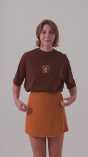 Camiseta Agroecológica Libre e Salvage – Cor Marrom Macaxeira – Fit Oversized